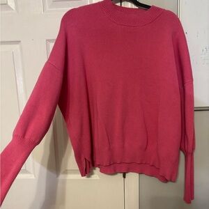 Elegant Pink Crew Neck Sweater